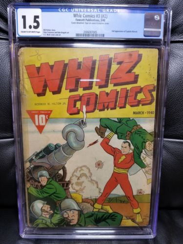 Whiz Comics #2 (#3) (1940) CGC 1.5 Very Scarce! 2nd Captain Marvel