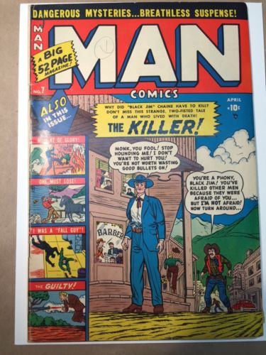 Man Comics #7 (1951) F+ OW/CRM Atlas Pre-code War Henkel, Jerry Robinson
