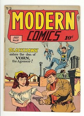 Modern Comics (1945) #87 1st Print Blackhawks Reed Crandall Cover Art VG/FN