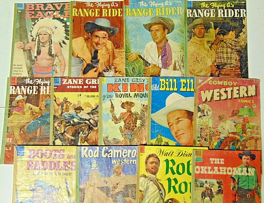 13 Pop Hollinger Rebuilt 1950s Western Comics Zane Grey Rod Cameron Range Rider