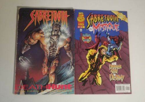 Sabretooth Marvel Comics lot of 2!! Death Hunt Graphic Novel and Mystique comic