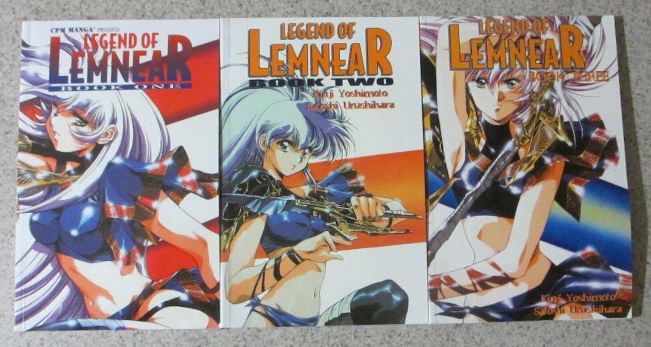 Anime Manga Lot LEGEND OF LEMNEAR Book Set 1-3 Satoshi Urushihara CPM Manga RARE