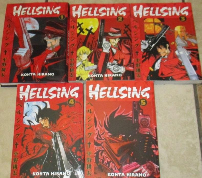 Lot 5 HELLSING Manga Books Horror Action Graphic Novels Volumes 1-5