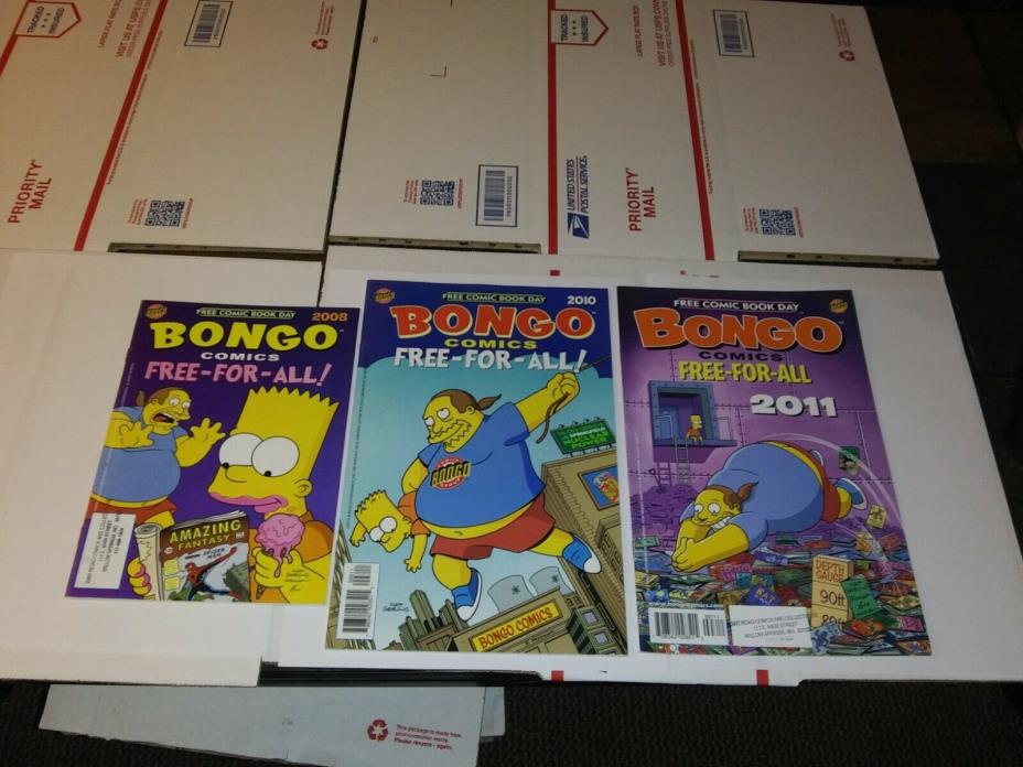 Comic Book lot of 3 Bongo Comics (free-for-all) simpsons (2008) (2010) (2011)