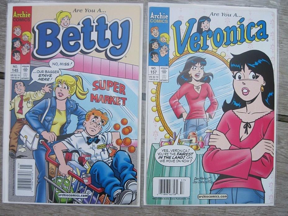 Betty comic #145 & Veronica #157 ~~ 2 Excellent copies!