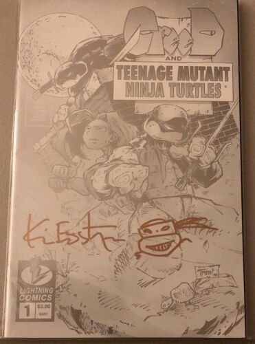 Creed/Teenage Mutant Ninja Turtles #1 PLATINUM, SIGNED/SKETCH by K. EASTMAN NM-