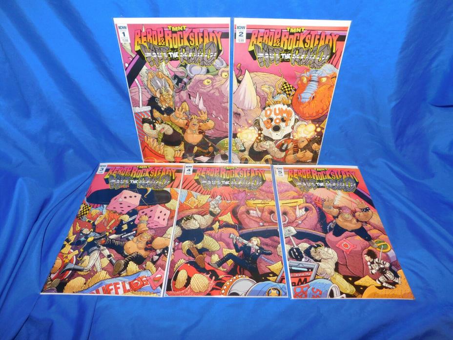 TMNT Bebop & Rocksteady Hit the Road set 1-5 Connecting Covers 1 2 3 4 5 IDW NM