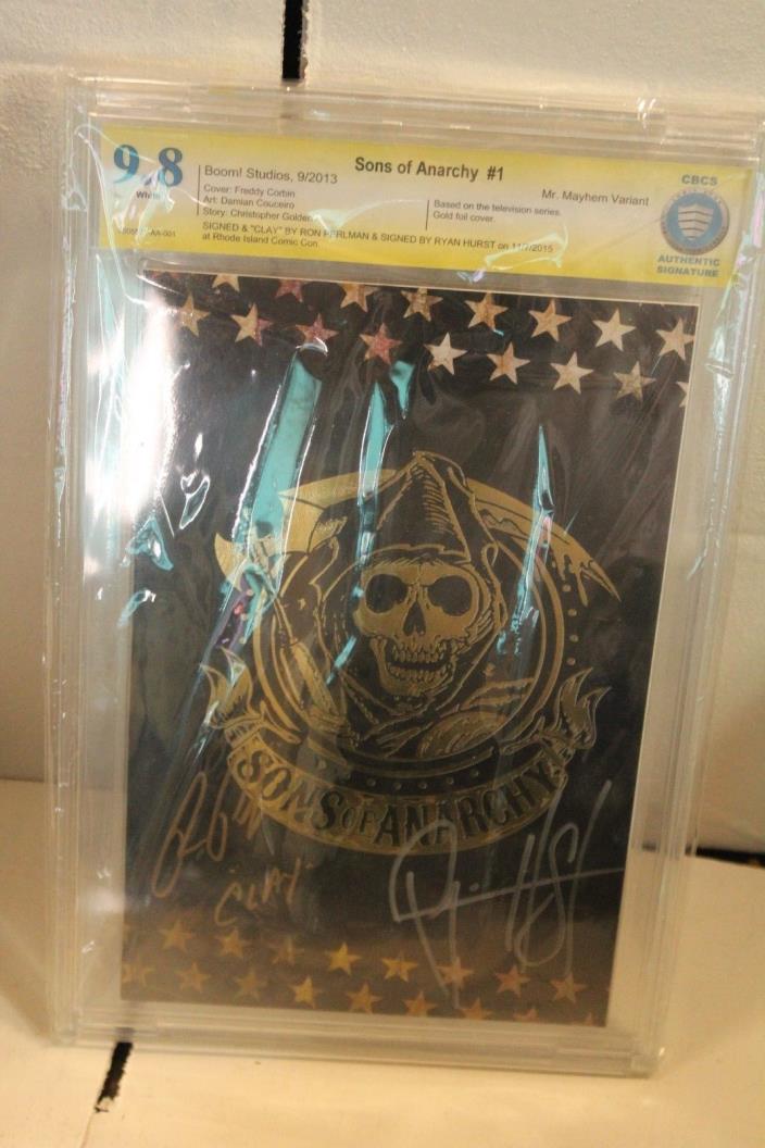 Sons of Anarchy 1 CBCS 9.8 signed Ron Perlman & Ryan Hurst. Not CGC,MR MEYHEM