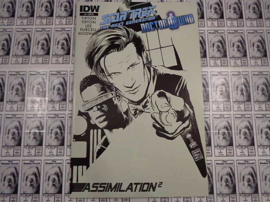 Star Trek TNG Doctor Who Assimilation Squared (2012) IDW - #4, B/W Variant,VF/NM