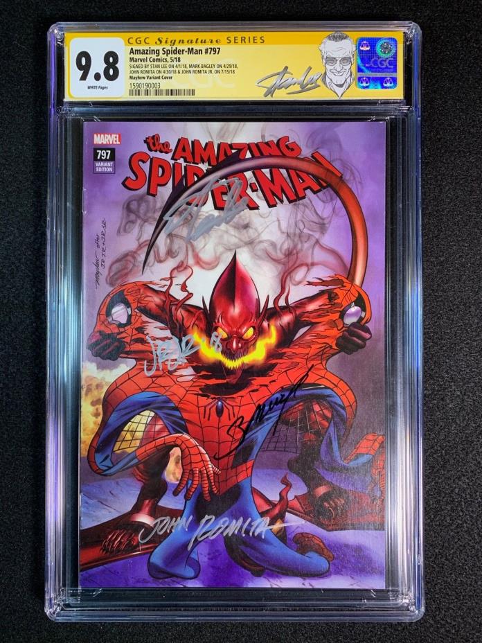 Amazing Spider-Man #797 CGC 9.8 SS (2018) - Mayhew Variant - SS 4X Lee, Romita +