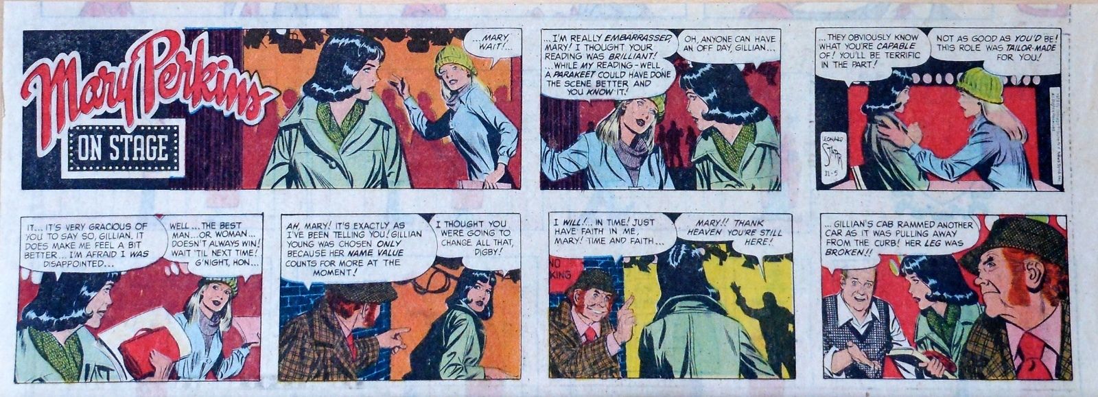 Mary Perkins On Stage by Leonard Starr - lot of 15 Sunday comic pages, late 1978