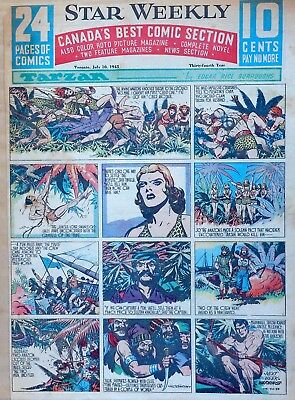 Tarzan by Burroughs & Hogarth - full page color Sunday comic - July 11, 1943
