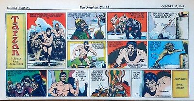 Tarzan by Burroughs & Hogarth - full color Sunday comic page - October 17, 1943