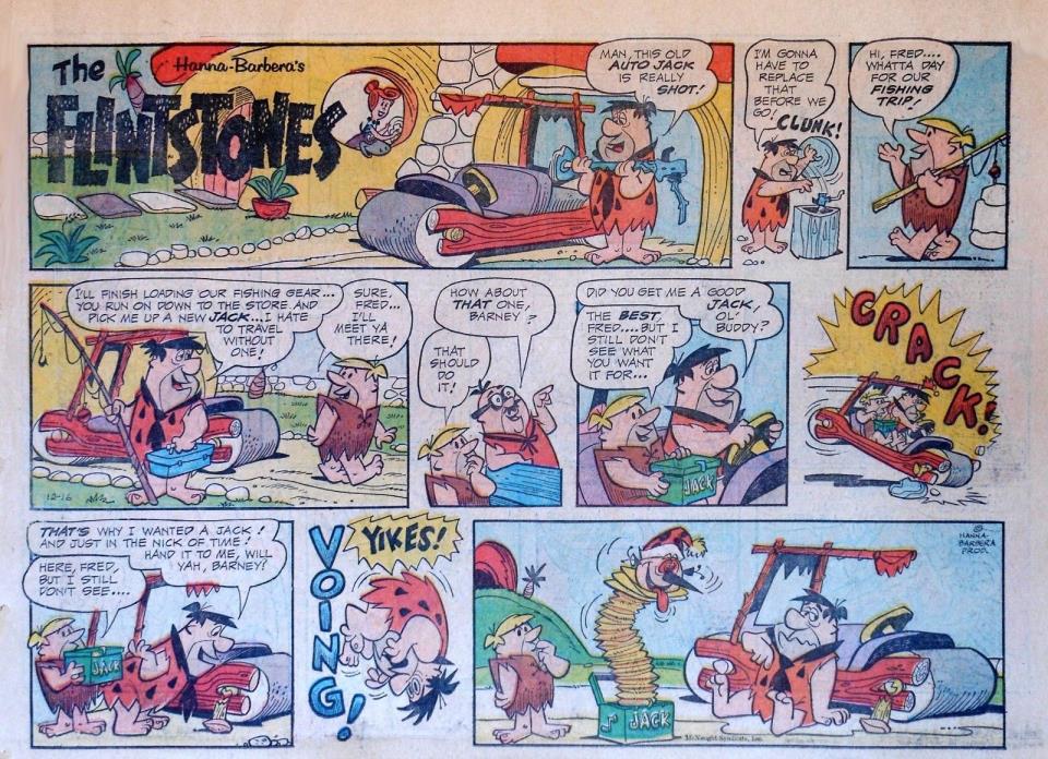 The Flintstones - Hanna-Barbera - large half-page Sunday comic - Dec. 16, 1962
