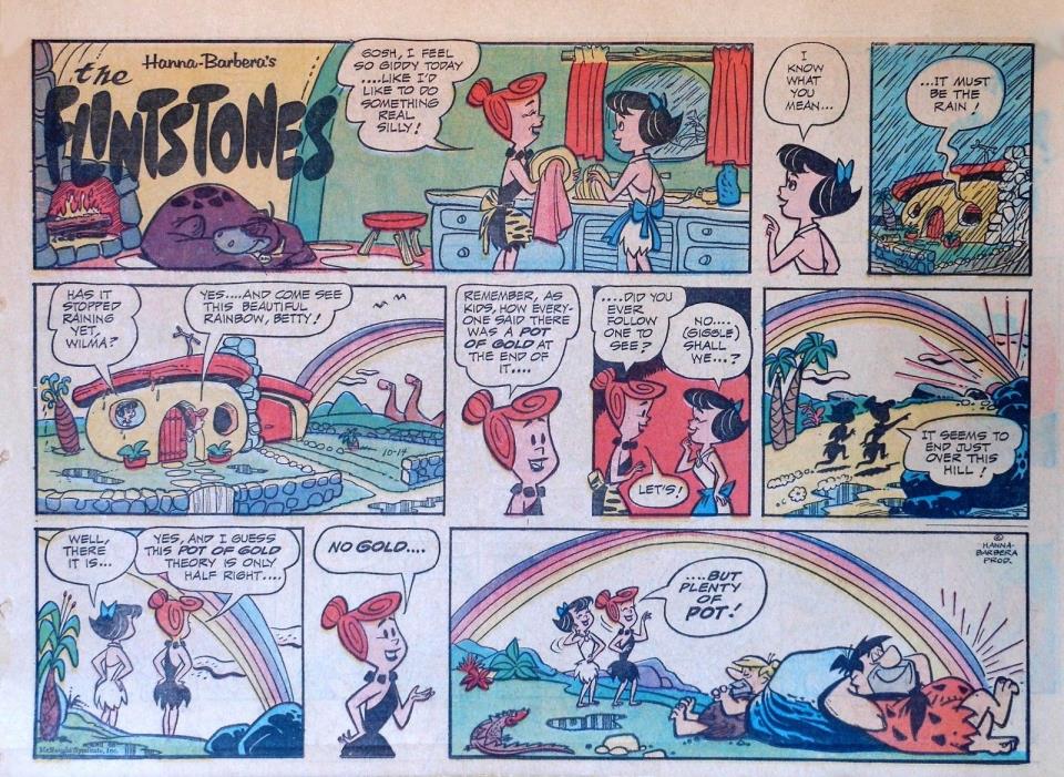 The Flintstones - Hanna-Barbera - large half-page Sunday comic - Oct. 16, 1962