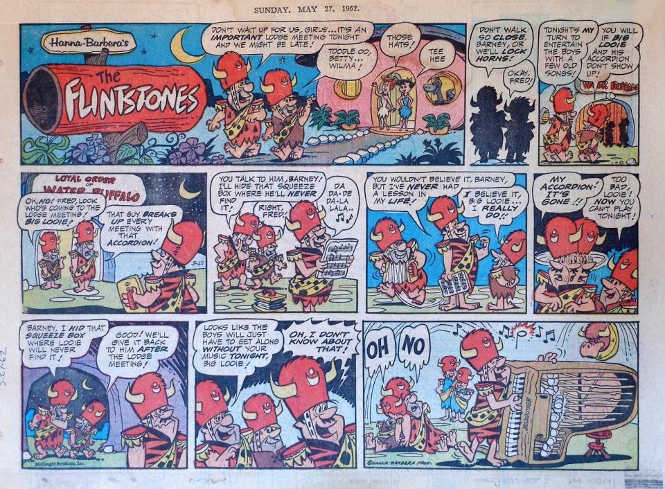 The Flintstones - Hanna-Barbera - large half-page Sunday comic - May 27, 1962