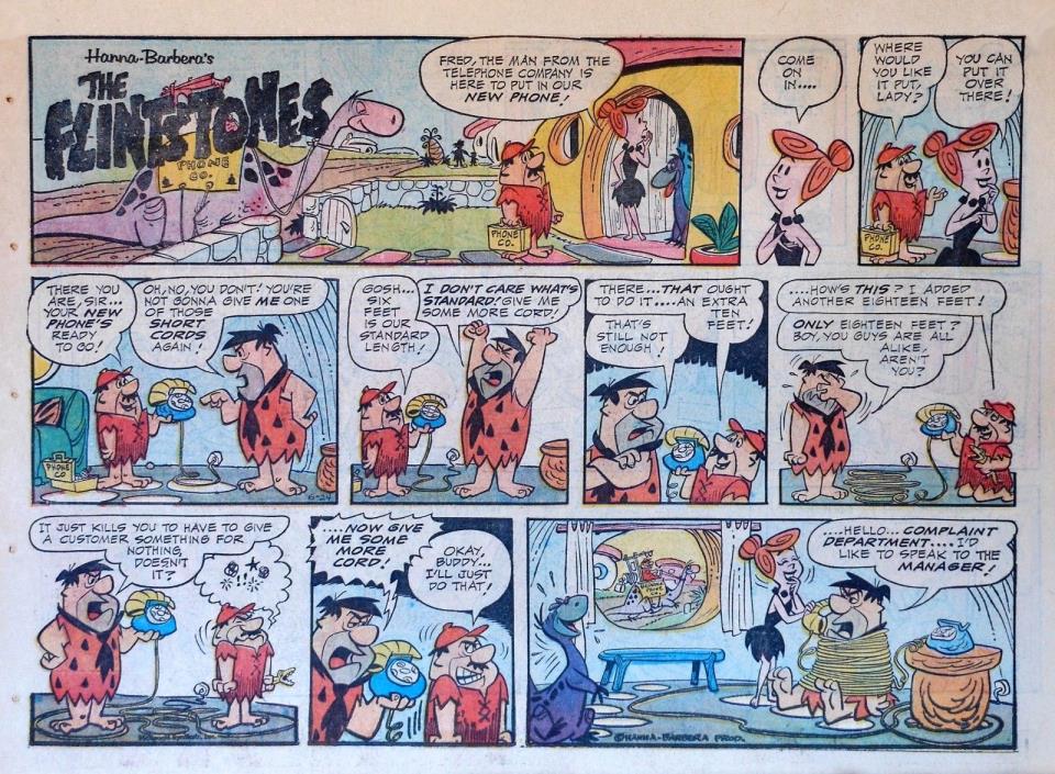 The Flintstones - Hanna-Barbera - large half-page Sunday comic - June 24, 1962