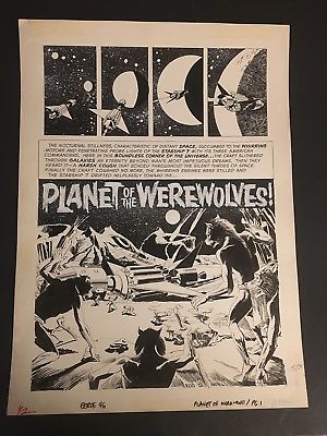 EERIE #46 PLANET OF THE WEREWOLVES ORIGINAL ARTWORK BY REED CRANDALL COMP.9 PGS