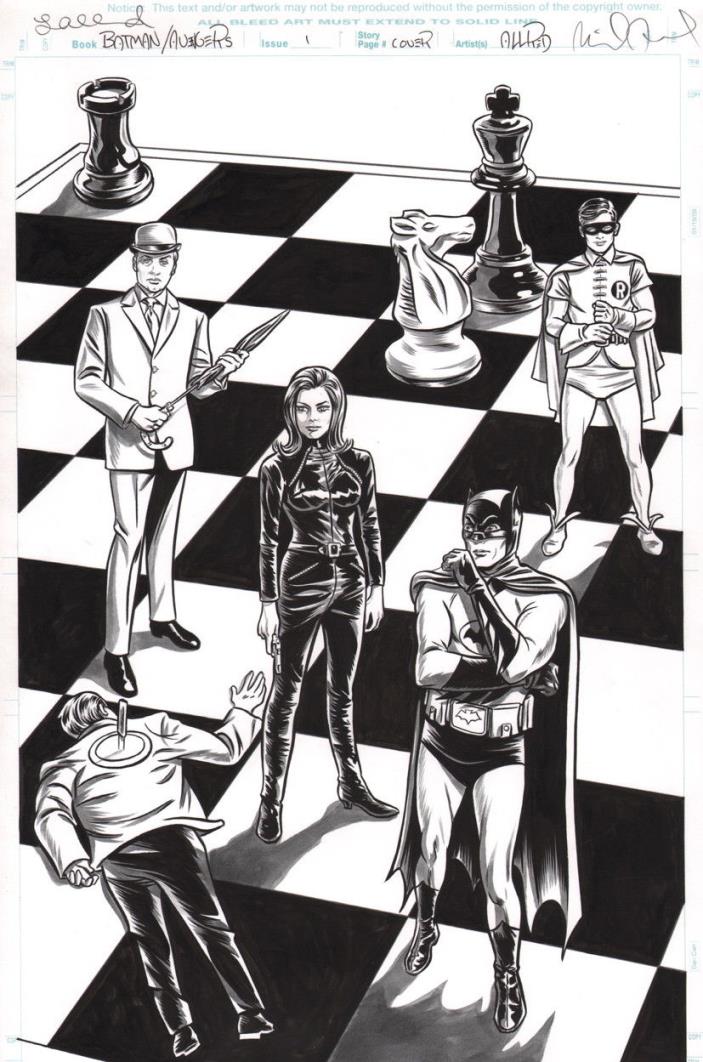Mike Allred Signed Original Comic Cover Art Batman '66 Meets Steed & Mrs Peel #1
