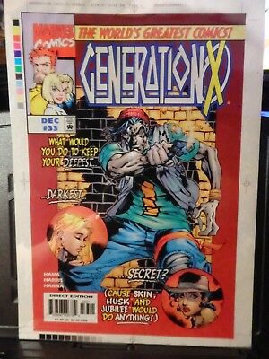 GENERATION X #33 3M COVER 1998 PRODUCTION ART-4 LAYERS ACETATE-MARVEL COMICS