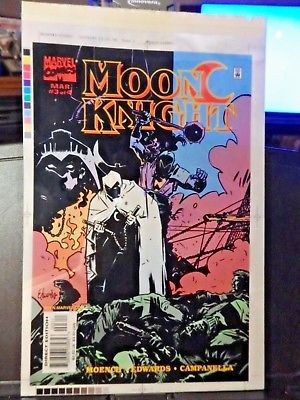 MOON KNIGHT #3 3M COVER 1998 PRODUCTION ART-4 LAYERS ACETATE-MARVEL COMICS