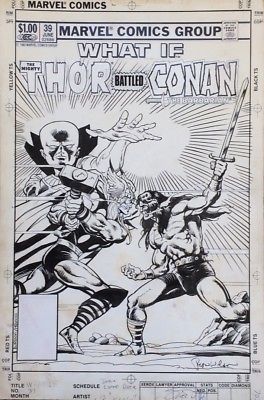 What If 39 Original Art Cover Thor vs Conan