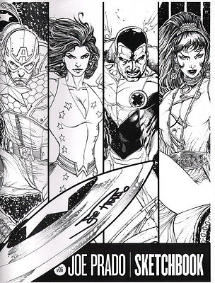 Joe Prado SIGNED Art Sketch Book Daredevil Batman Supergirl Wonder Woman JLA