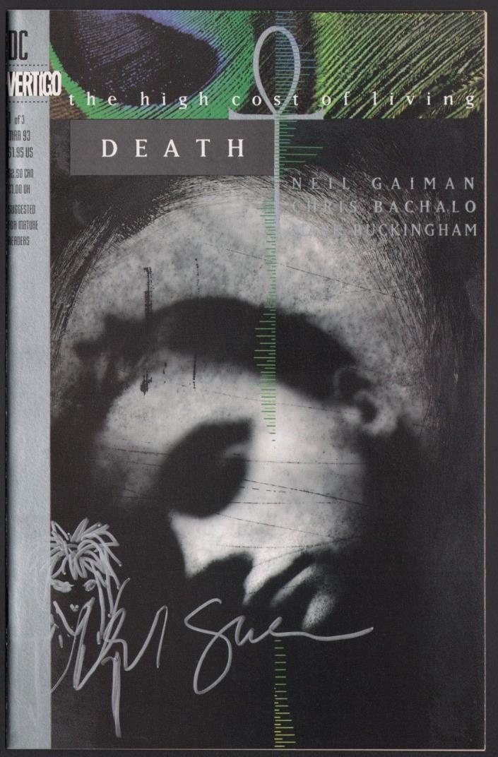 Neil Gaiman SIGNED Death #1 w/ Original Sandman Vertigo Art Sketch / DC Comics