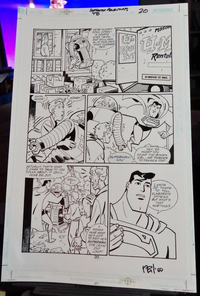 SUPERMAN ADVENTURES #48 PG. #20 2000 ORIGINAL COMIC ART-VOKES-TERRY AUSTIN-ROBOT