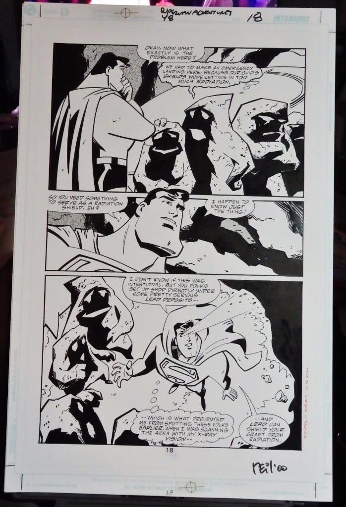 SUPERMAN ADVENTURES #48 PAGE #18 2000 ORIGINAL COMIC ART-VOKES-TERRY AUSTIN