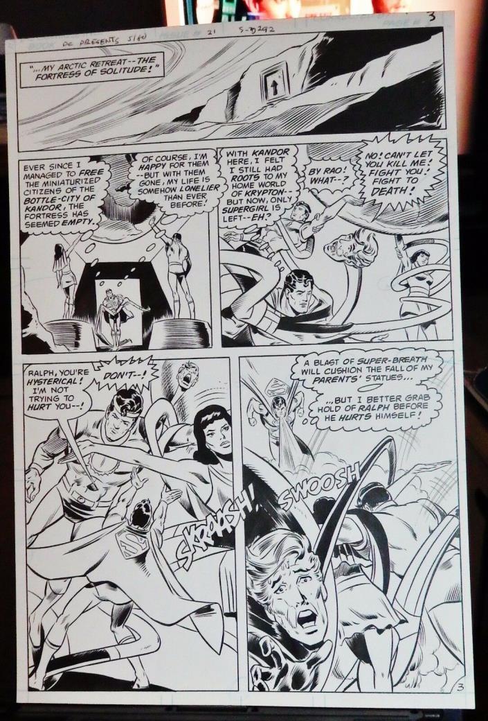 DC COMICS PRESENTS #21 PAGE #3-1980 ORIGINAL BRONZE AGE SUPERMAN ART-JOE STATON