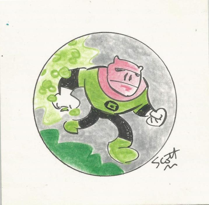 Vintage Scott Mills Kilowog Mini Masterpiece Original Green Lantern Corps Art !