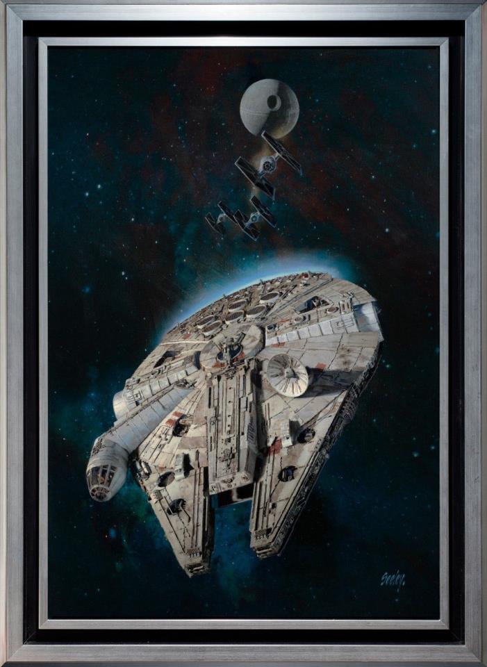Star Wars Millennium Falcon Oil commissiond by Disney/Lucasfilm - by Dave Seeley