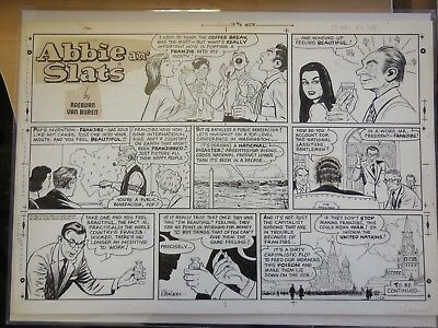 Abbie an' Slats Original Strip Art    Raeburn Van Buren    Drug Story   Nixon?