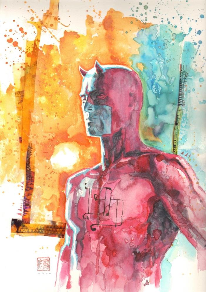 Civil War 2 The Accused 1 Daredevil Original Art Cover David Mack Marvel Netflix