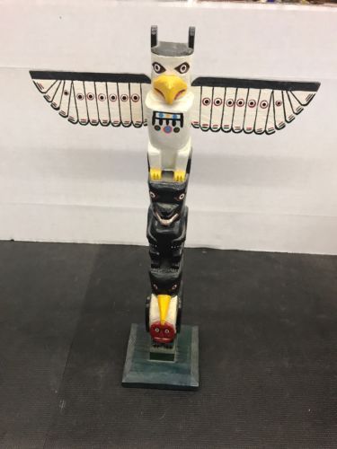 Northwest Coast First Nations native Carving Art Totem 1974 Charlie Jones 14”+