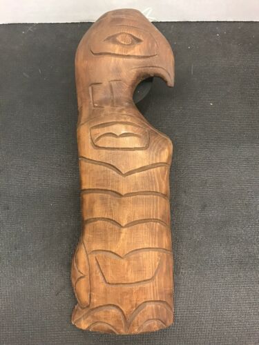 Northwest Coast First Nations native carving Art: Standing Eagle Great  Piece