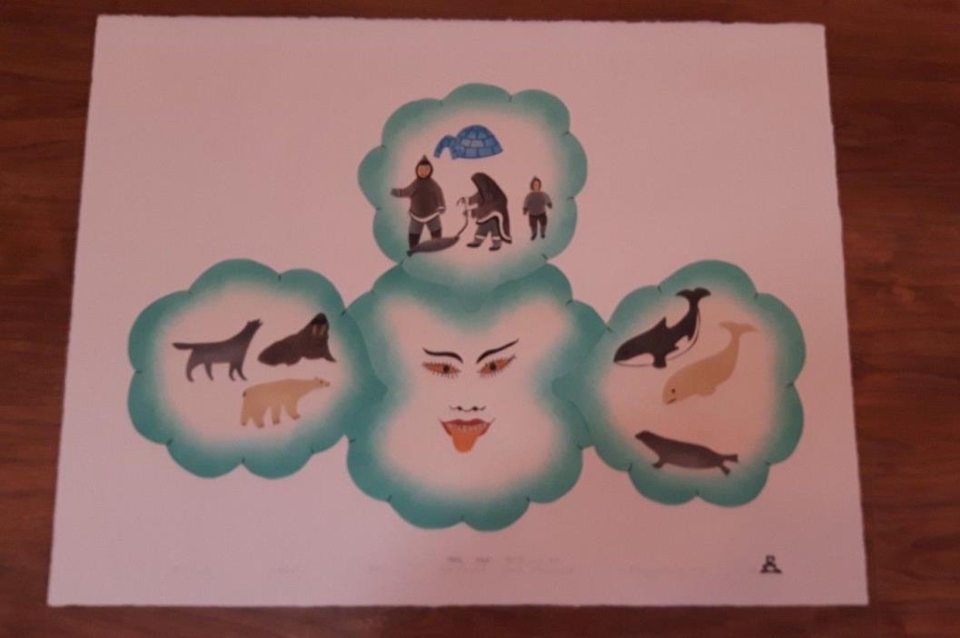 Inuit / Eskimo art print made by Ida Karpik  depicting 