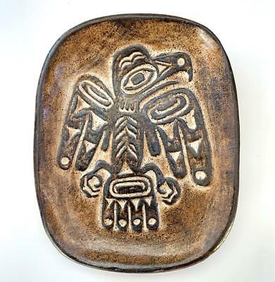 Gene Barker Canadian Pottery Dish Haida Eagle