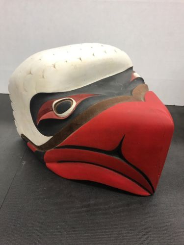 Northwest Coast First Nations native carving Art: Massive Rare Eagle Cedar Mask