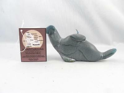 INUIT ESKIMO ART HAND POURED CRAFTED CANDLE RECLINING SEAL