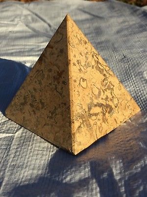 Vintage Stone Pyramid Sculpture Very Heavy High Quality Nice Gift
