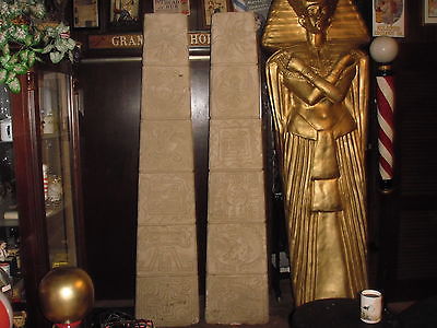 EGYPTIAN OBELISK--TWO 7 FOOT 8 INCH STYROFORM CRAVE OBELISK