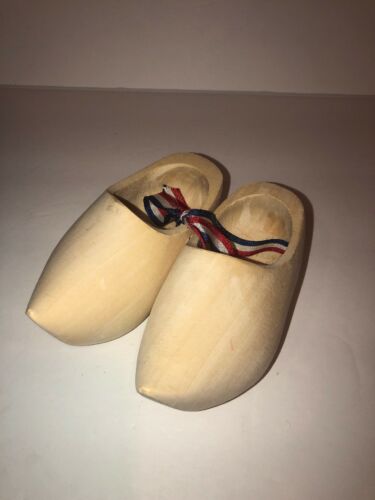 Miniature Wooden Wood Carved Shoes 5