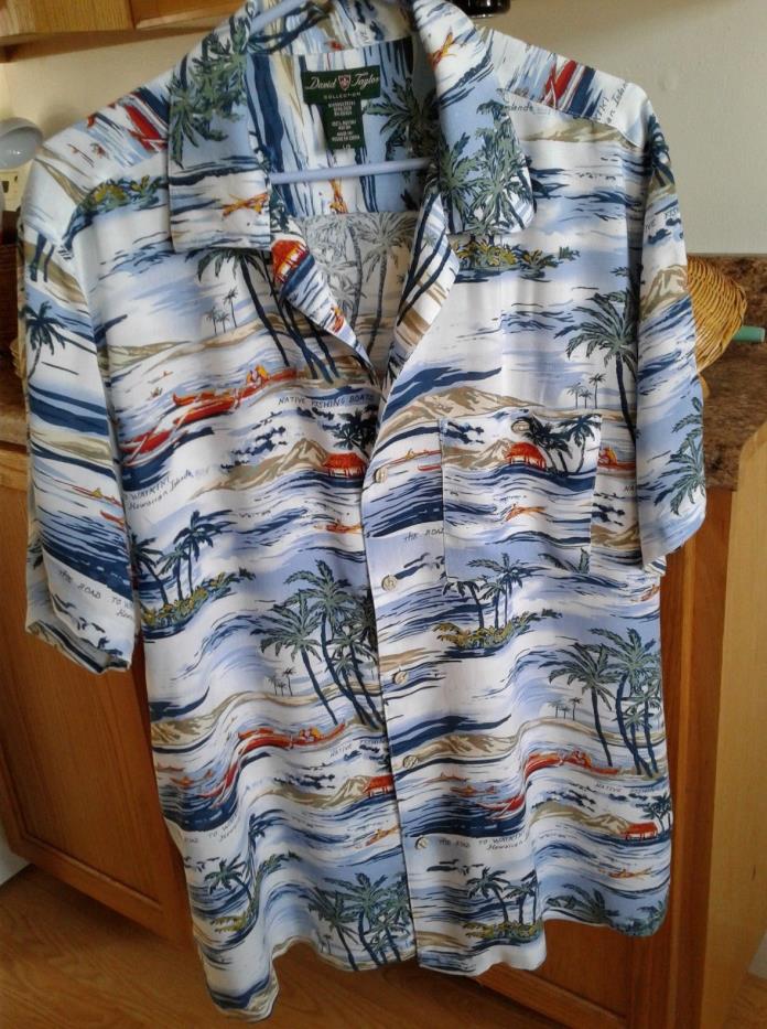 Men's Hawaiian Shirt  tropical scenes  100% Rayon Size Large