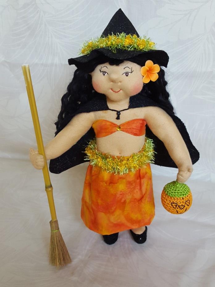 Halloween Witch Doll, Handmade in Hawaii, Ooak Art Doll, 10