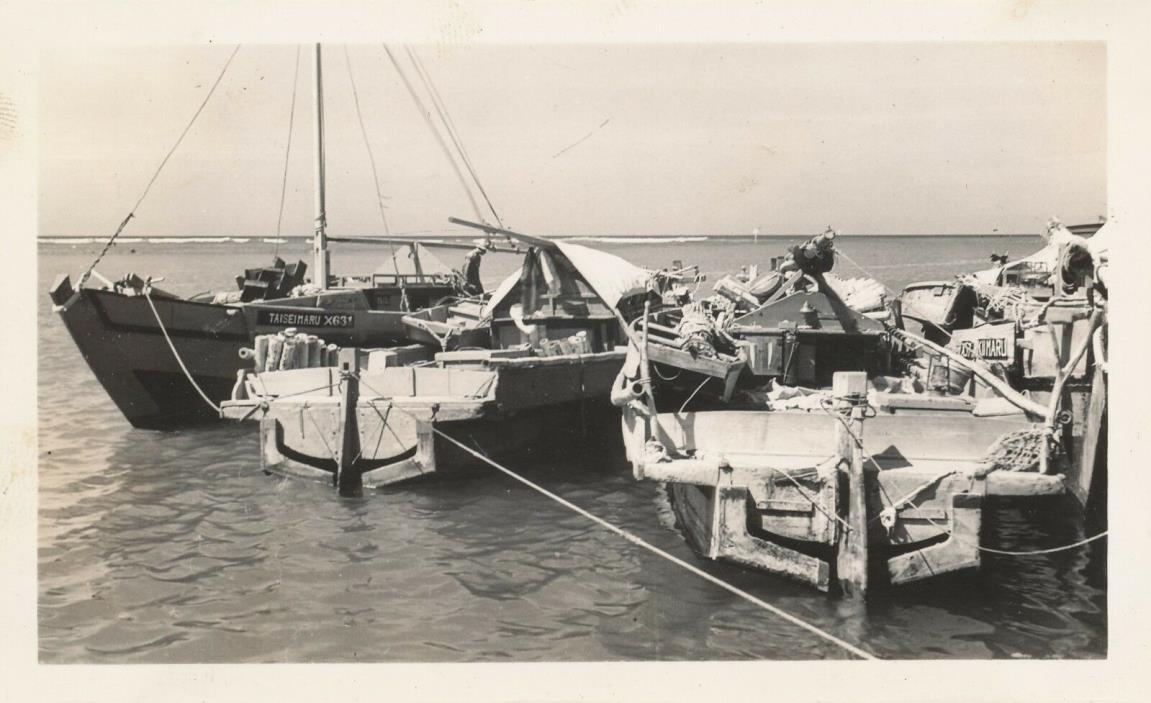 1940 Hawaii  Photo Japanese Saipan boats,