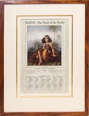 Original 1929 Calendar Tahiti – The Pearl of the Pacific Poster