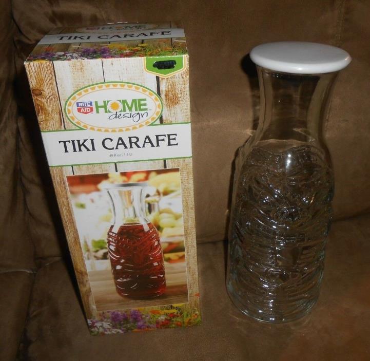 Rite Aid Home Design Tiki Carafe with Cover 49 fl oz   New in Box