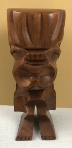 Akua Tiki Milo Wood Carved Statue Good Luck Happiness 5